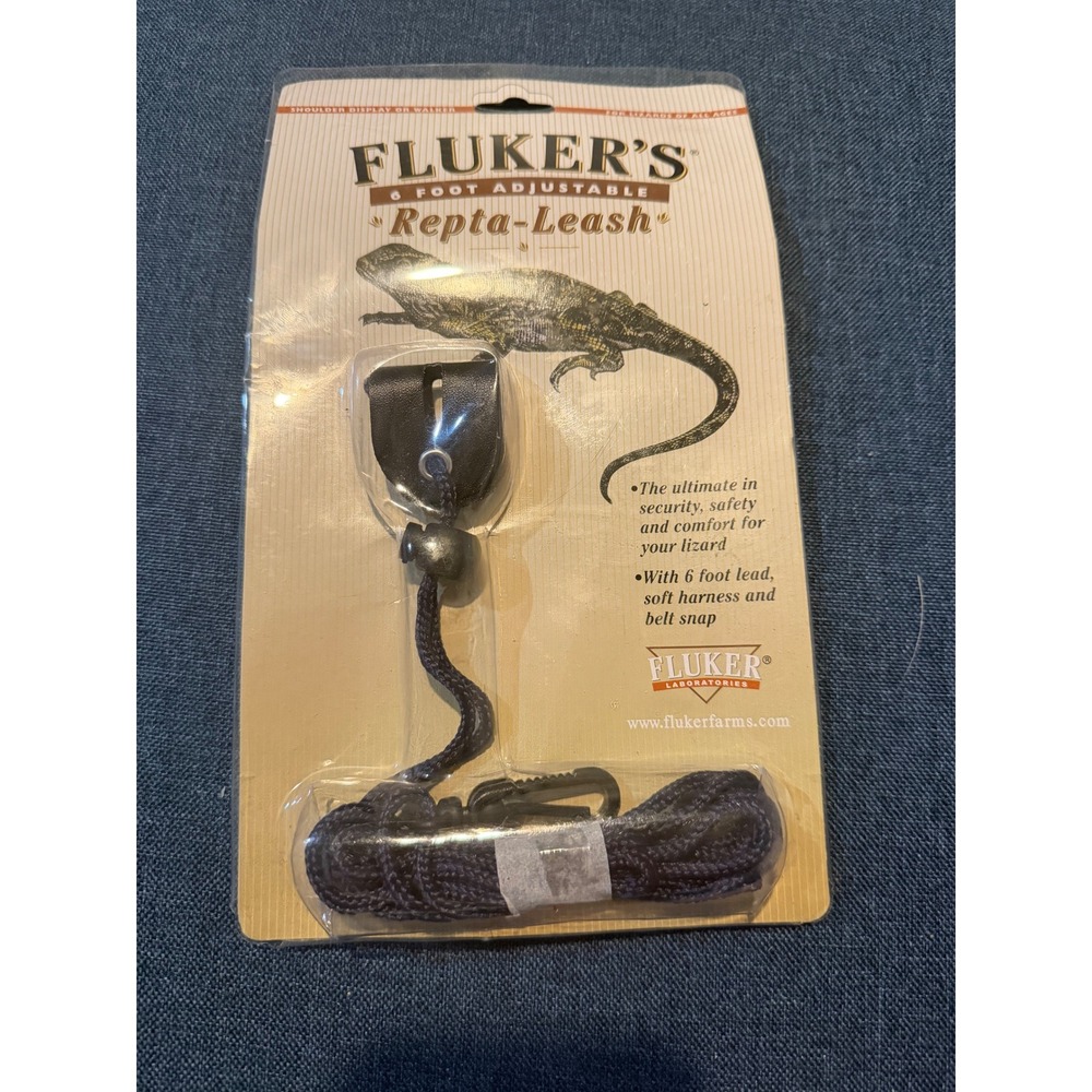 Flukers Reptile Leash 6 Foot Adjustable Harness Belt Snap‎ Lizard